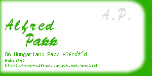 alfred papp business card